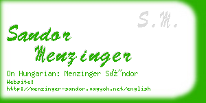 sandor menzinger business card